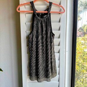 Trina Turk 'Rosemary' Metallic Halter Top in Gold and Black size Small